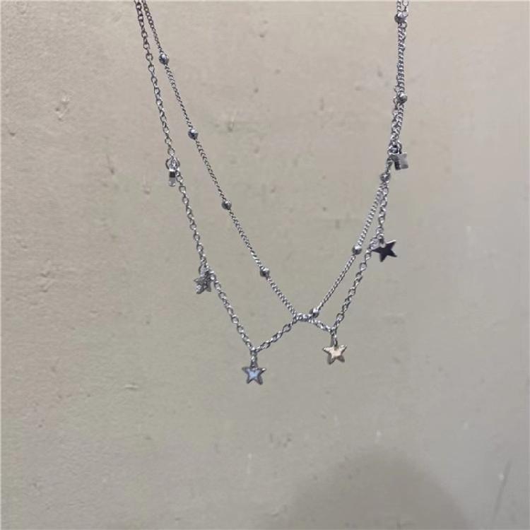 Fashionable Neck Jewelry Star Necklace Double Layer Star Choker Gift for Girls