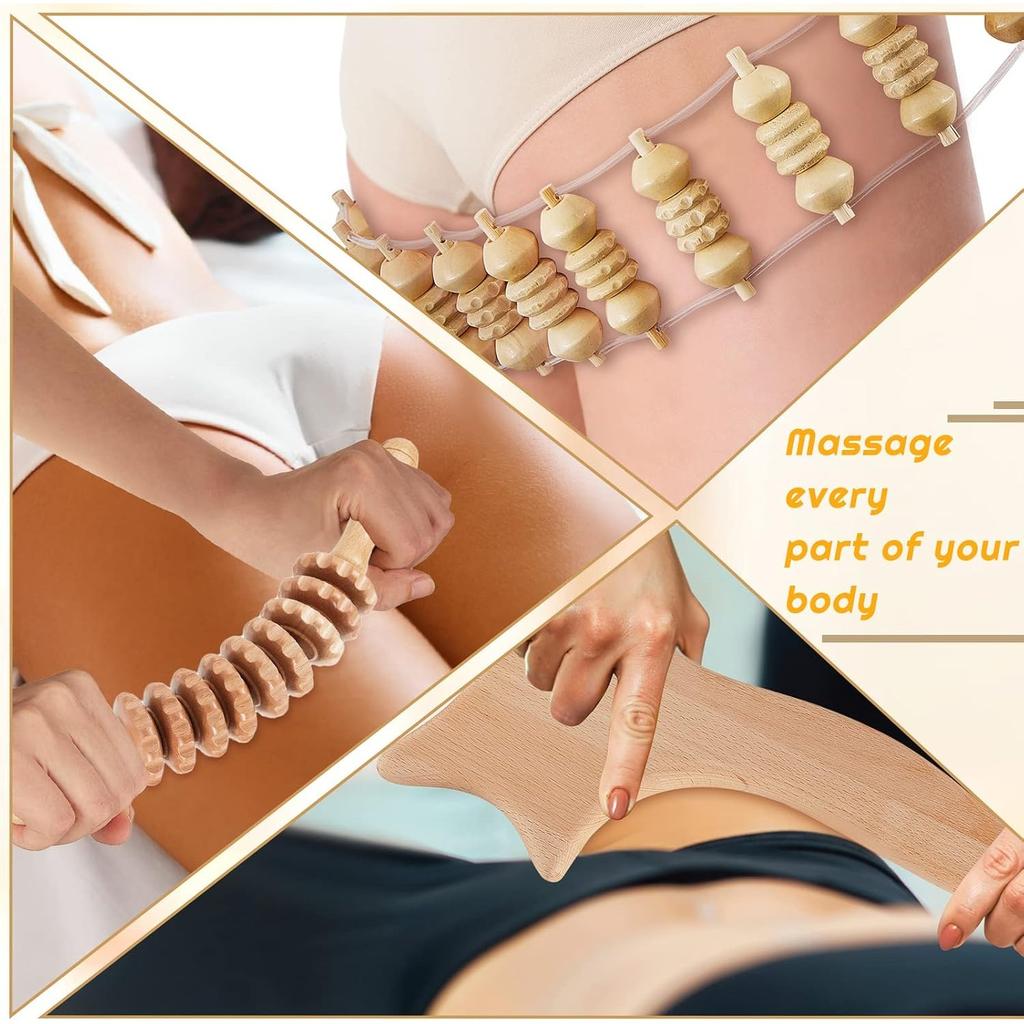 Ensemble d'outils de massage Maderothérapie 16-en-1 pour la sculpture corporelle, le drainage lymphatique, les outils de thérapie Maderoterapia, soulagement des douleurs musculaires, visage pour femmes