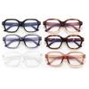 Retro Square Frame Eyeglass Women Leopard Computer Reading Glasses Clear Blue Light Blocking Eyewears Vintage Decorative Goggles