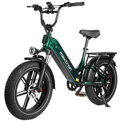 Electric Bicycle Maxtron Camel 500W Motor 20" Fat Tire Fully Suspended Adult Electric Bike 7 Speed Dual Hydraulic Brake 48V 18Ah Max Load 150kg