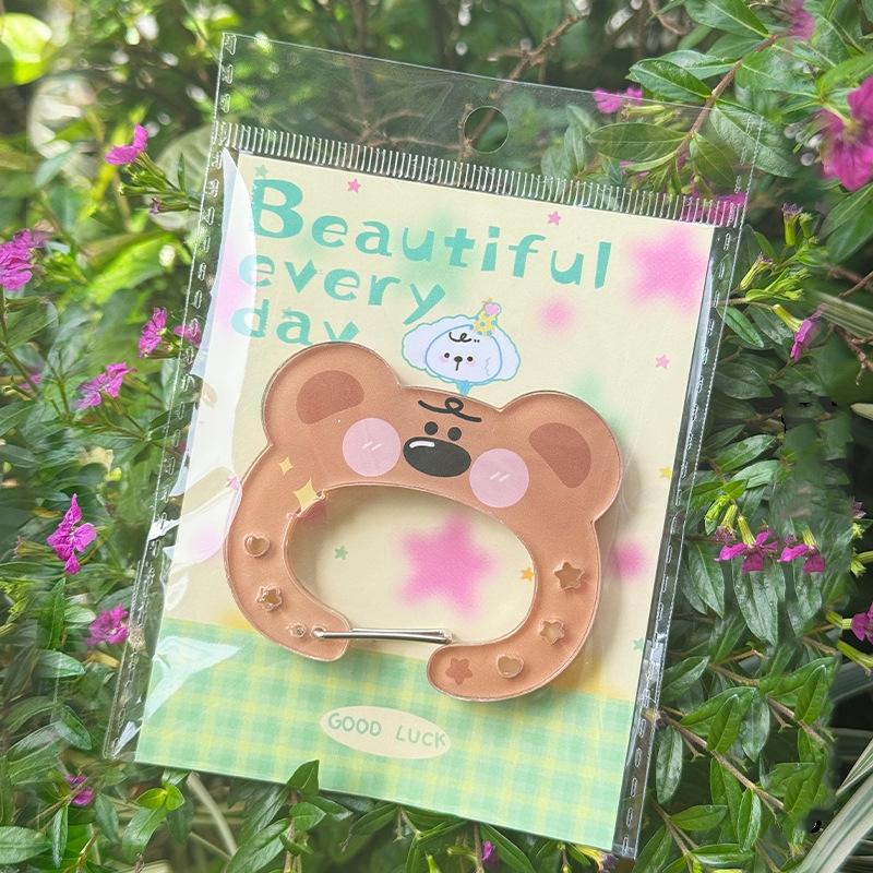 Cartoon-Tiere Karabiner Bergsteiger-Schnalle Poröse Acryl-Schnalle Schlüsselanhänger Rucksack-Ornament Mehrzweck-Schlüsselanhänger-Haken