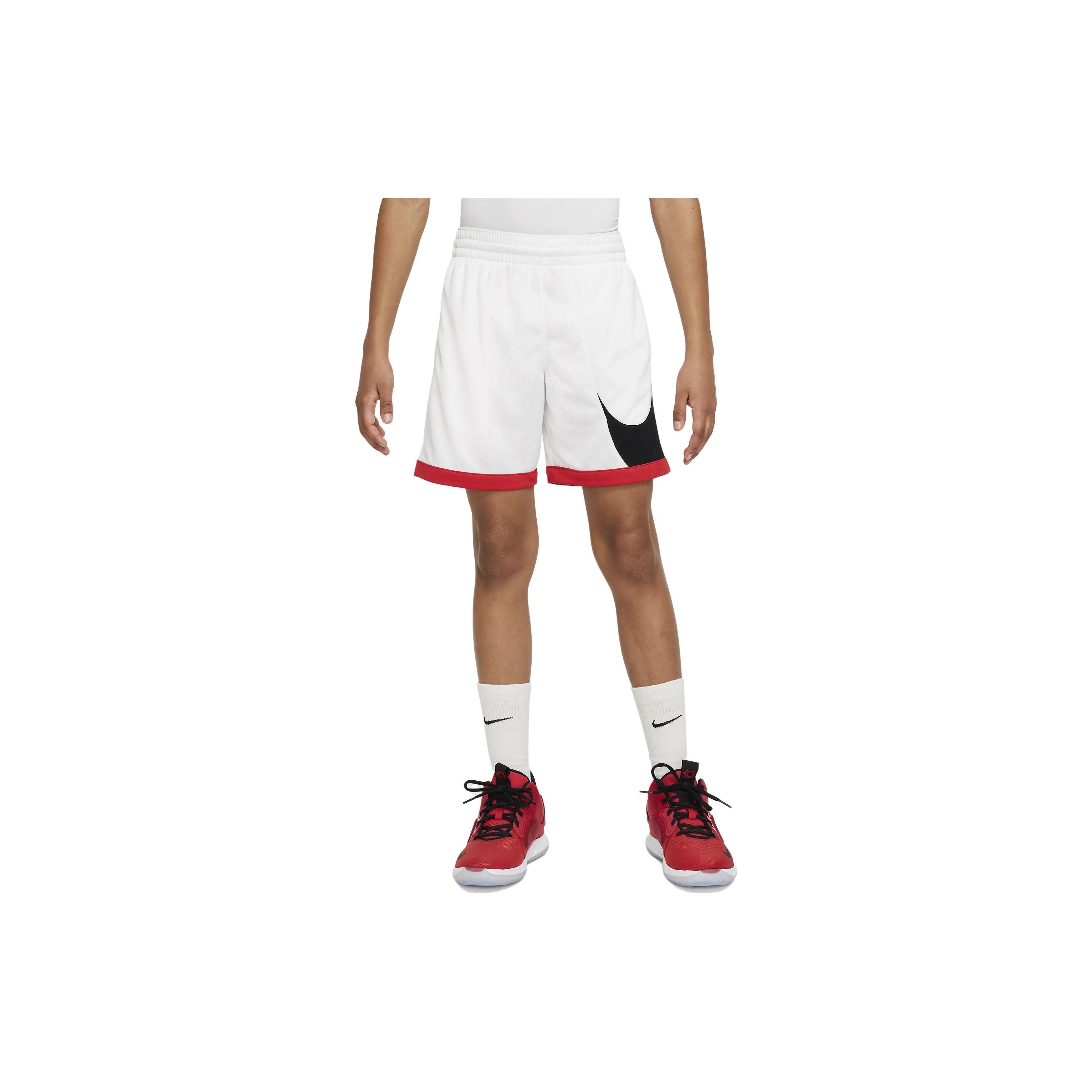 (PS) Nike Dri-FIT Basketball Shorts White Black Red Kids DM8186-101 XL