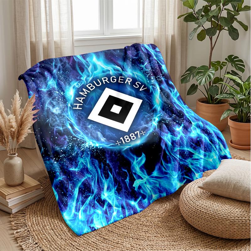 Hamburger SV Football Print Flannel Blanket, Soft Warm Lightweight Throw Blanket for Sofa Bed Camping