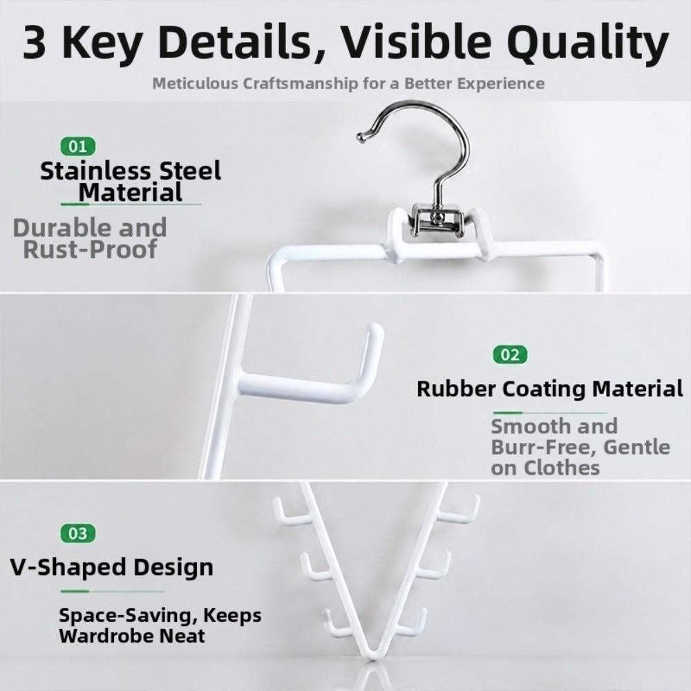 2Pcs 12 Hooks Metal V Shaped Hanger Wall Mounted Laundry Hanger Hat Storage Rack Household