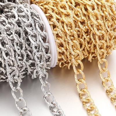 5Yards/Roll Aluminum Chains Gold Silver Color Metal Stripe Link Bulk Chains For Jewelry Making DIY Bracelet Necklace Accessories