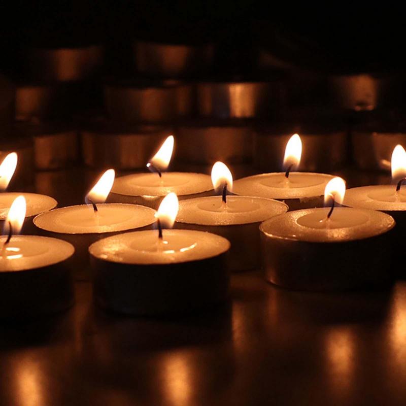 10Pcs Unscented Tealight Candles Smokeless Tea Light Candles Smokeless Dripless Long Lasting Tea Light Candles for Pool Weddings