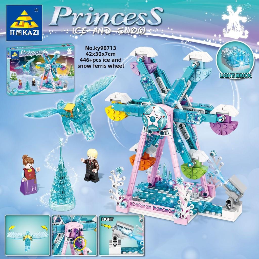 

Колесо обозрения Снежный лед Сани Замок Сборный строительный блок с функцией освещения SnowCity Wheel