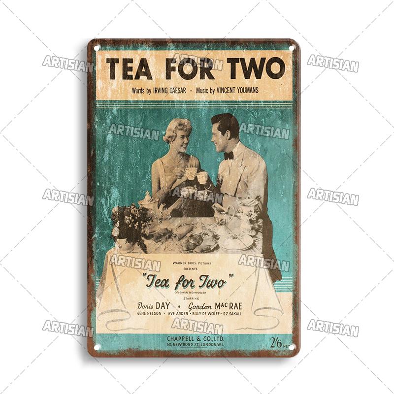 Rusty Coffee Metal Poster Decorative Plate Classic Tea Metal Signs Home Bar Cafe Wall Decor Signs Old Metal Plaque Wall Plate