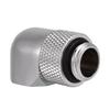 90 Degrees PC Water Cooling Two Touch Fitting G14 Thread Elbow Barb Connector for Tube Silver