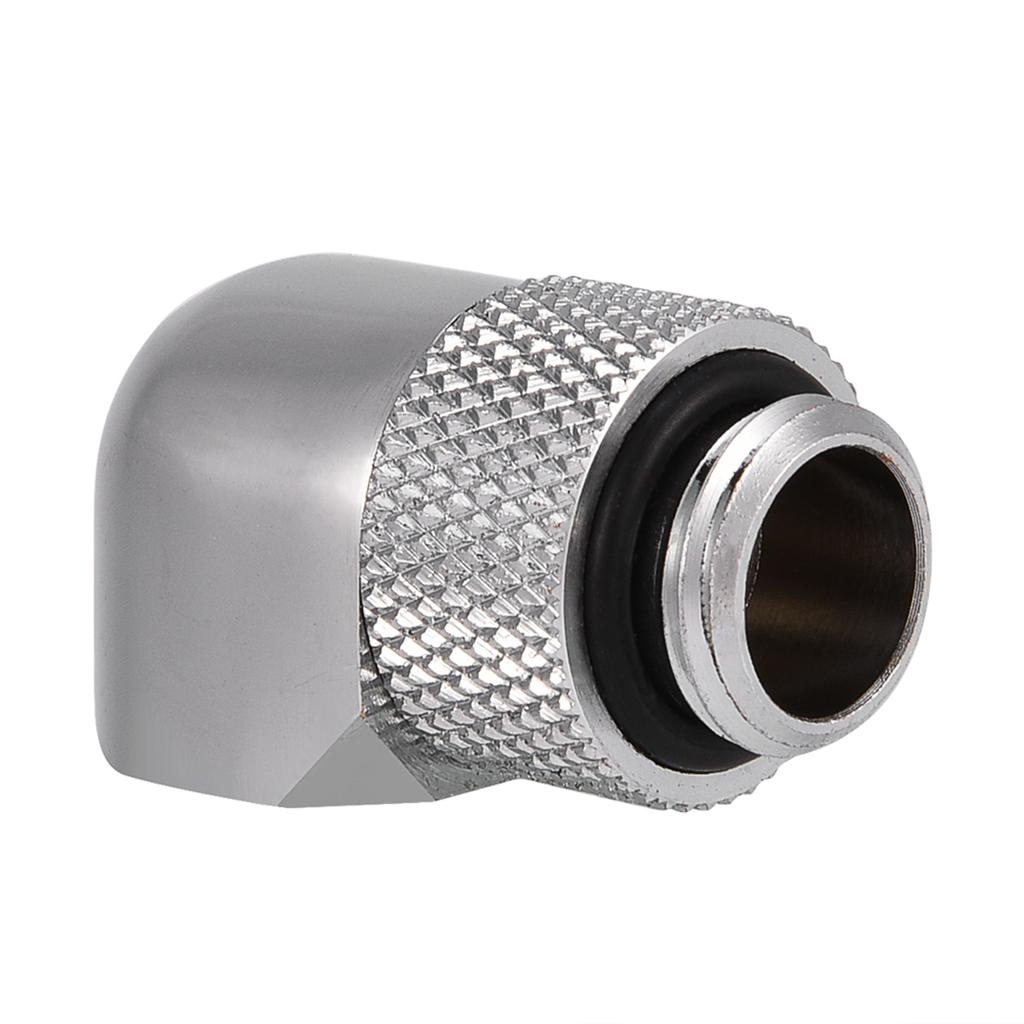 90 Degrees PC Water Cooling Two Touch Fitting G14 Thread Elbow Barb Connector for Tube Silver