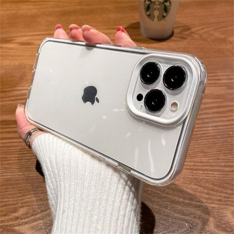 

Простой цветной чехол для телефона «три в одном» с каймой для iphone 14 13 12 11 Pro Max X XR XSMAX 7 8 Plus Чехол из ТПУ + ПК Новые продукты iPhone 7 белый