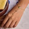 Design Sense 18K Gold Sun Belt Diamond Star Moon Clip Bead Chain Finger Bracelet