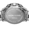 Angel Clover Men's Watch, MONDO SOLAR, Solar Battery, 10 ATM Water Resistance, Mineral Glass, Black Dial, Stainless Steel, NMOS44SBBK, Silver