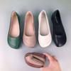 Fashion Elegant Dressy Ballet Flats Women's Plain Loafer Concise Slip On Office Nurses Work Shoes New Woman Faux Leather Green Moccasins