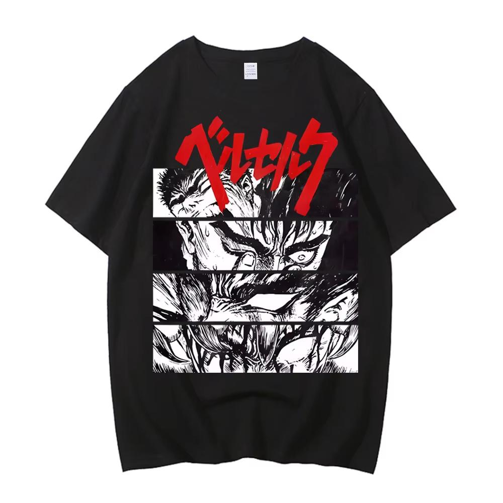 Anime Berserk T-shirt Sommar Män Kvinnor Hög Kvalitet Kortärmad T-shirt Tryck T-shirt Toppar 2025 Tee Trend Fans Kläder