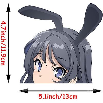 5,1 Zoll Anime Autoaufkleber Mai Sakurajima Peeker Wasserdichte Autozubehör Aufkleber für Stoßstange Fenster Laptop Kofferraum