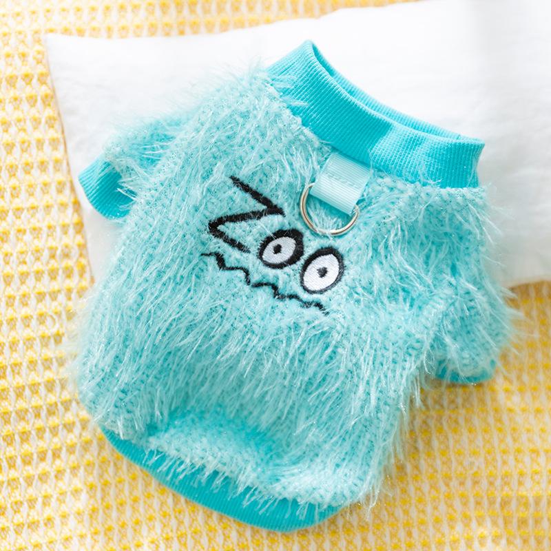 Autumn and Winter Warm Dog Mohair Plush Little Monster Cat Fleece Small Dog Pet Teddy Dog Clothes
