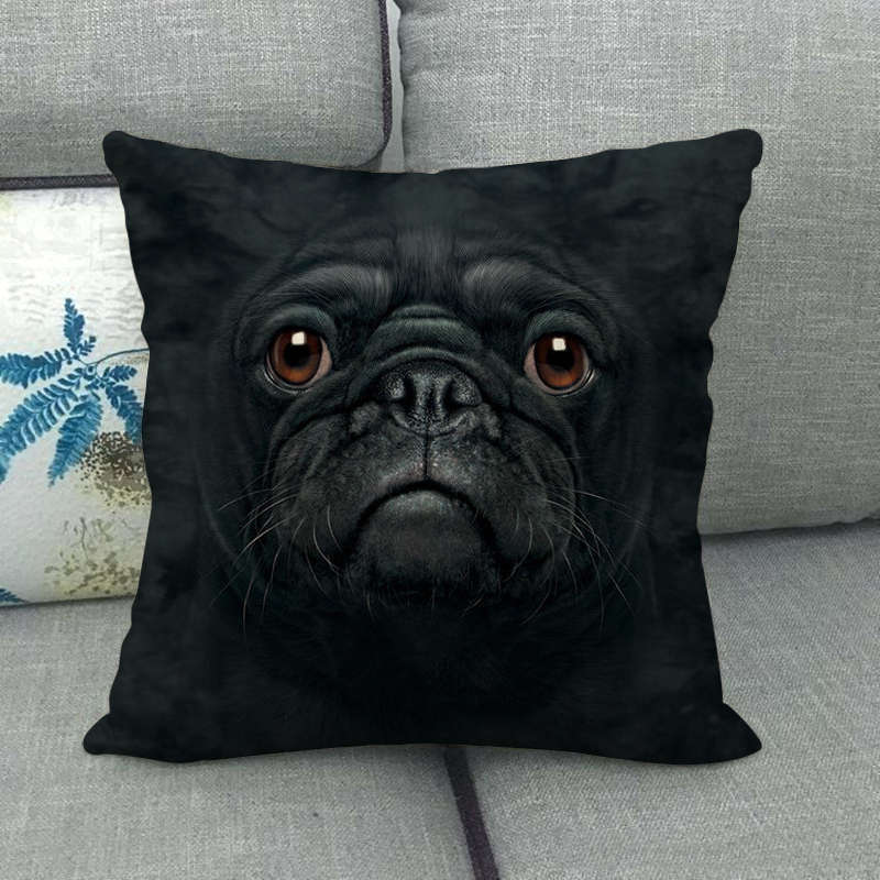 Animal Head Linen Pillow Cover 45x45cm American Country Style Decorative Cushion