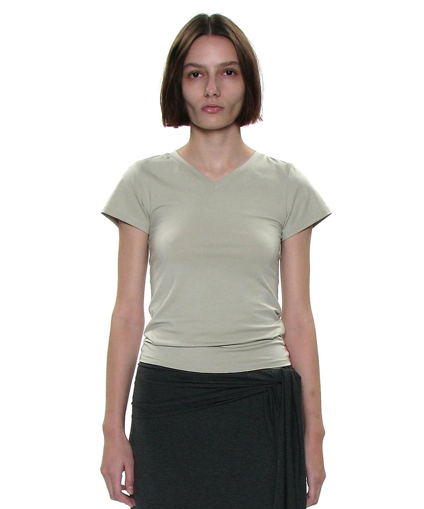 PARTIMENTO WOMEN Pwc V-Neck Baby Tee_Dusty Mint