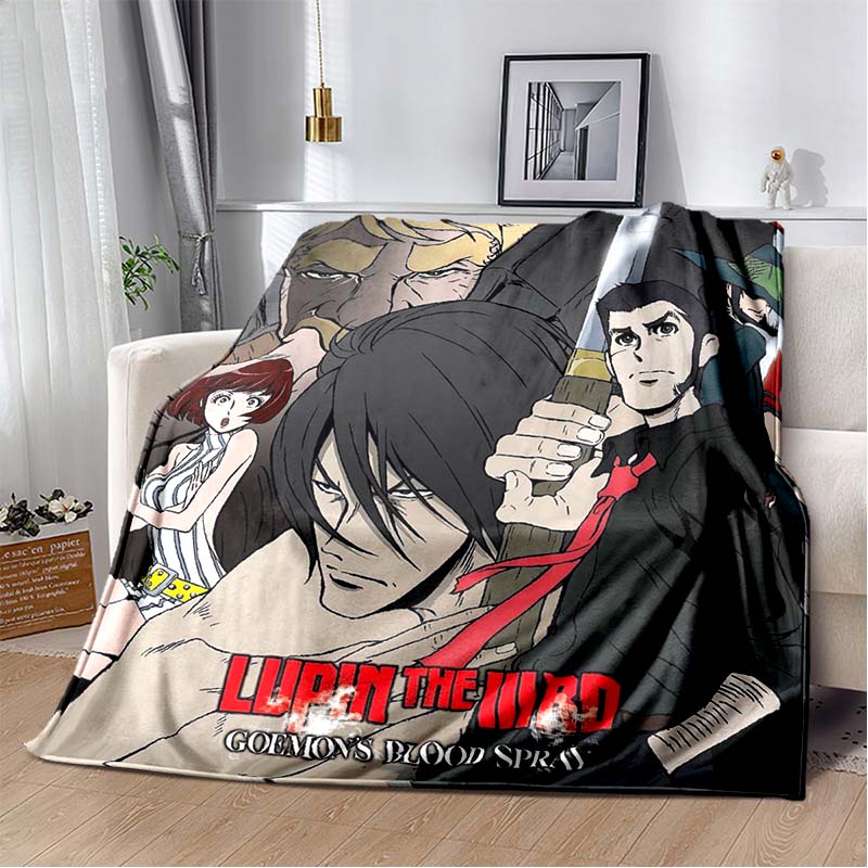 Lupin III Napoleon's Dictionary Anime Print Soft Flannel Throw Blanket Lightweight Warm Sofa Couch Bed Home Decor Cover