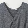 Broadcast Grey Slim-Fit Knit Top for Women