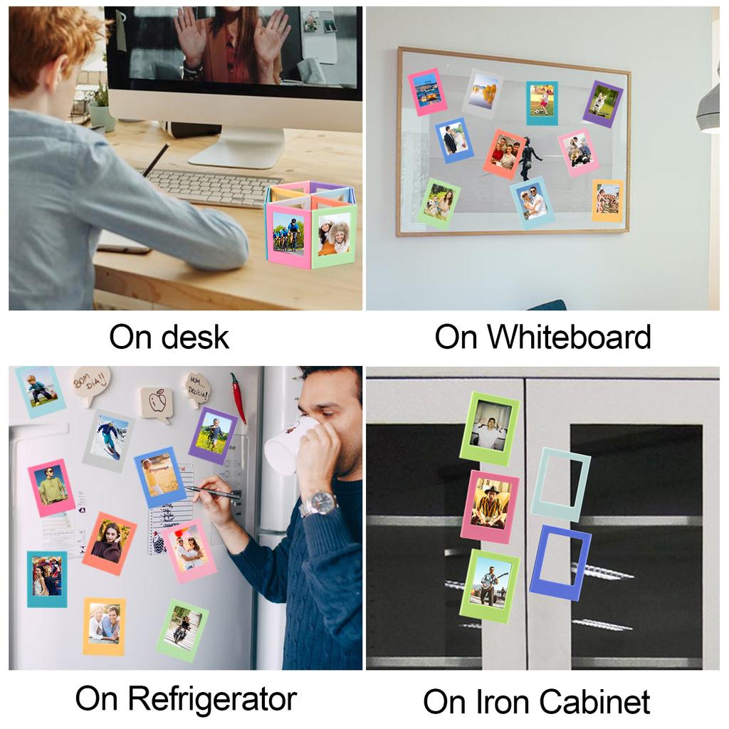 Magnetic Picture Frame Plastic Photo Holder  for Fridge Refrigerator Magnets for Polaroid Photos