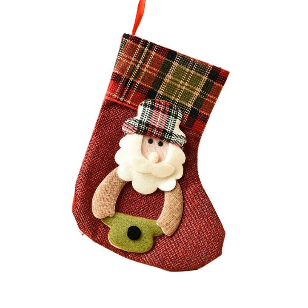 Thickened Christmas Socks Candy Bag Santa Claus Elk Snowflake Christmas Tree Decorations  Kids