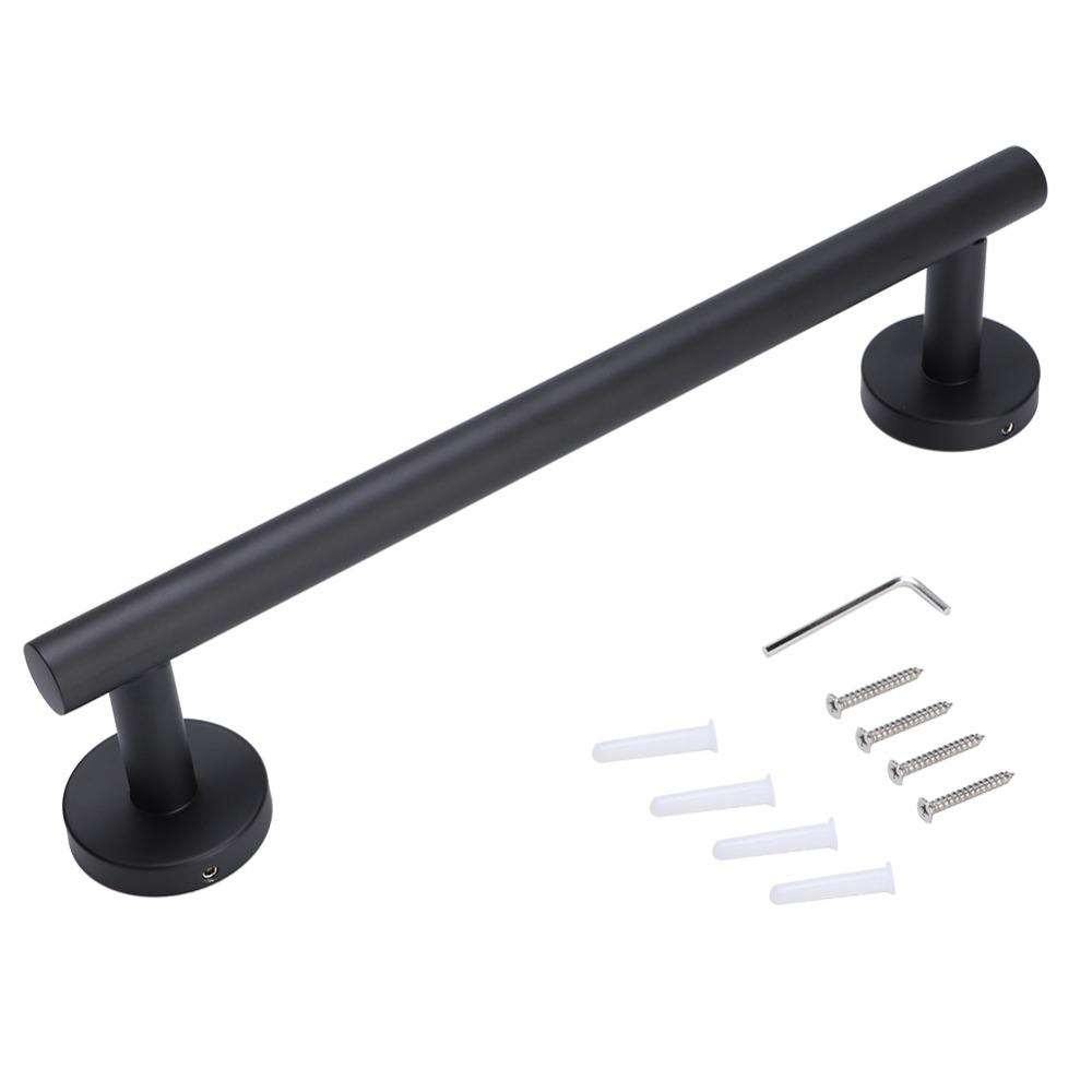 Wall Mounted Towel Bar Black Towel Rack Durable Towel Hanger Space Saving