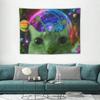 VIKAMA Trendy Alien Cat Tapestry EasyCare Wall Hanging For Gaming Rooms Personalised Decorative Wall Tapestry