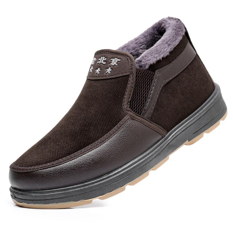 

Old Beijing cloth shoes men s winter velvet warm beef tendon non-slip in the elderly casual men s cotton dad cotton shoes 44