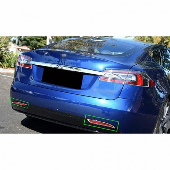 Chrome ABS Rear Fog Lamp Light Strip Trim 2PCS Fit For Tesla Model S 2012-