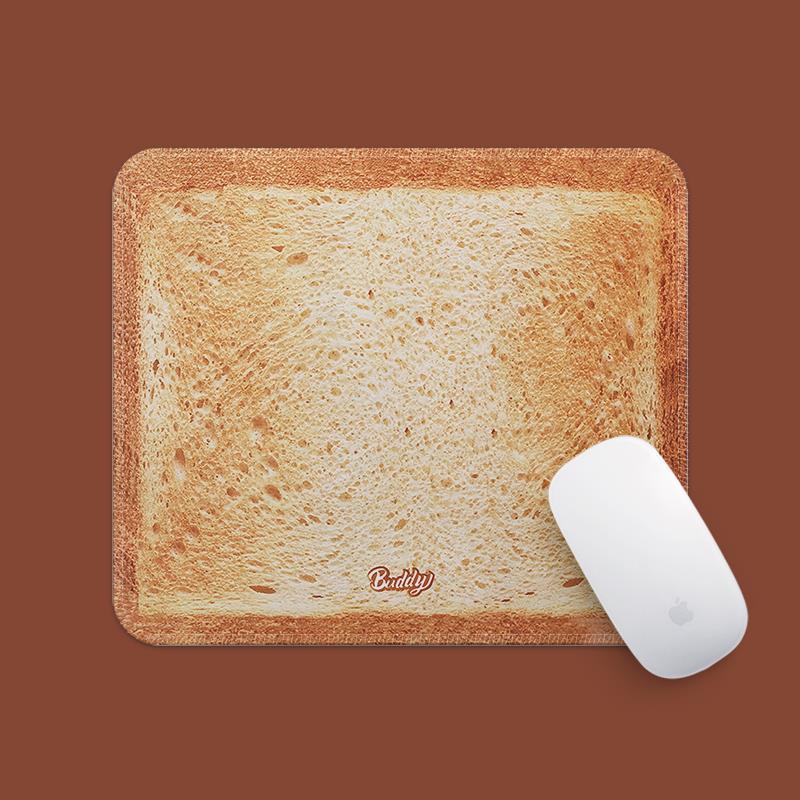 Zábavná podložka pod myš Kousek chleba - Protiskluzová, Zesílená, Malá stolní podložka pro kancelář nebo studentskou kolej.