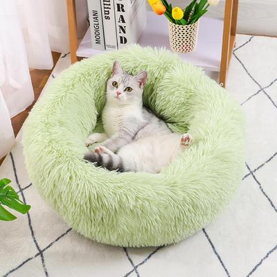 Letto Peluche per Gatto e Cane per Autunno/Inverno - Comodo, Tappetino Rotondo per Animali Domestici per Sonno Profondo