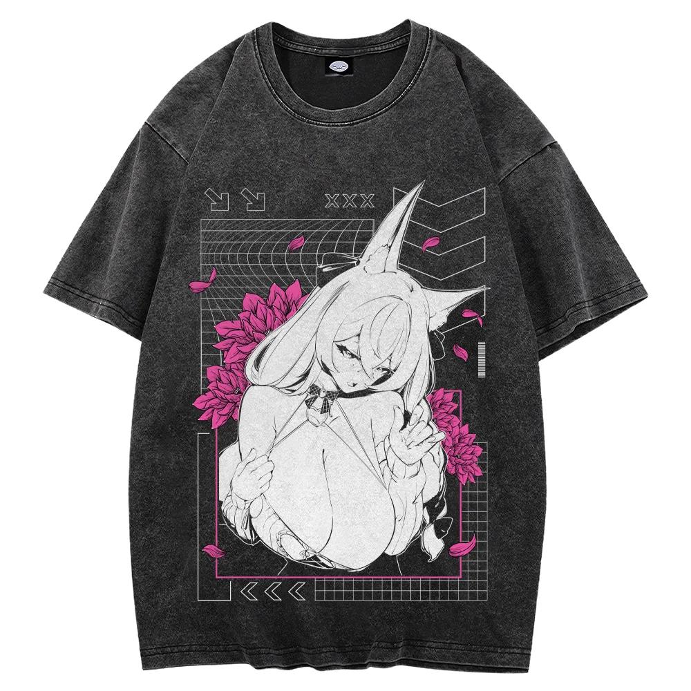 Жажда Крови_ Футболка с кислотной стиркой Оверсайз Футболка Оверсайз Стиранный Высокое качество Оверсайз Унисекс Стиранный Горячий товар Мягкий Для пар L