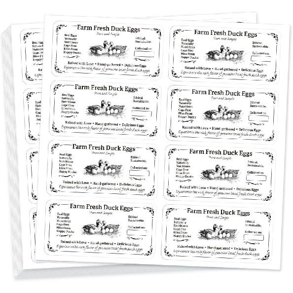 320 Pcs Quail Farm Fresh Eggs Stickers, 2 Inch Round Unwashed Eggs Carton Labels Sticker PET Adhesive Egg Packaging Stickers for Box Container Carton