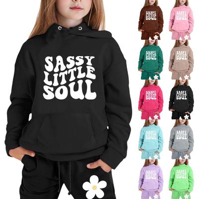 Boys Girls Sweatsuit Clothing Hooded Sweatshirt Jogging Sweatpants Tracksuits Set Fashion Outfit