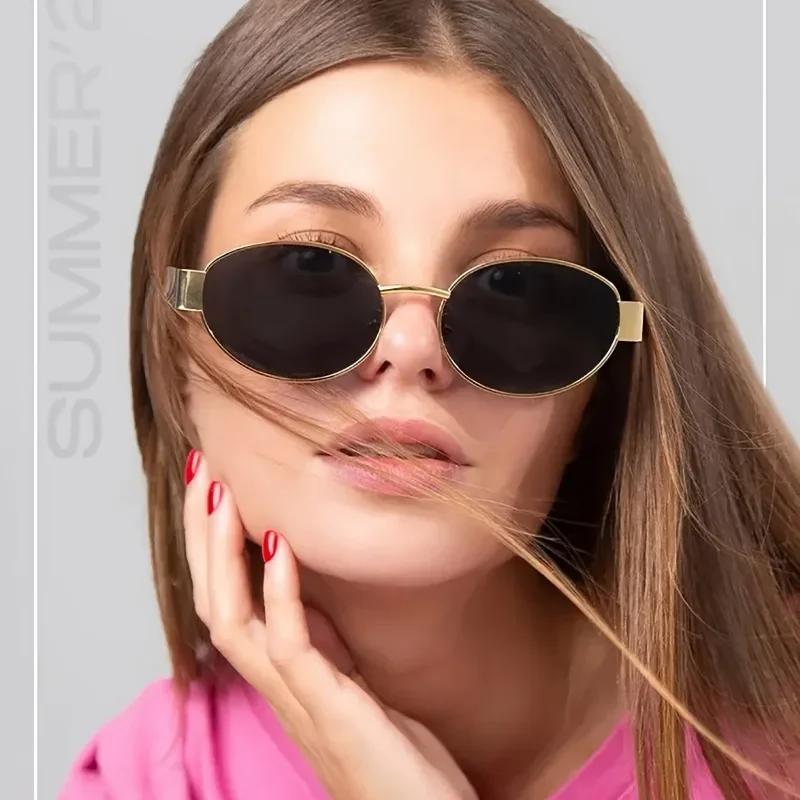 1 Pair Retro Oval Fashion Glasses for Women UV Protection Perfect for Outdoor Fashion and Sunlight Comfort