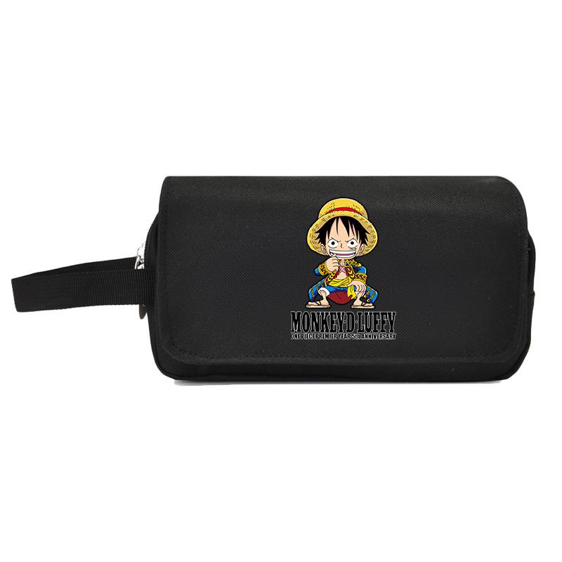 One Piece Large Capacity Pencil Case - Luffy, Zoro, Ace, Law, Sanji Japanese Style Student Stationery Bag