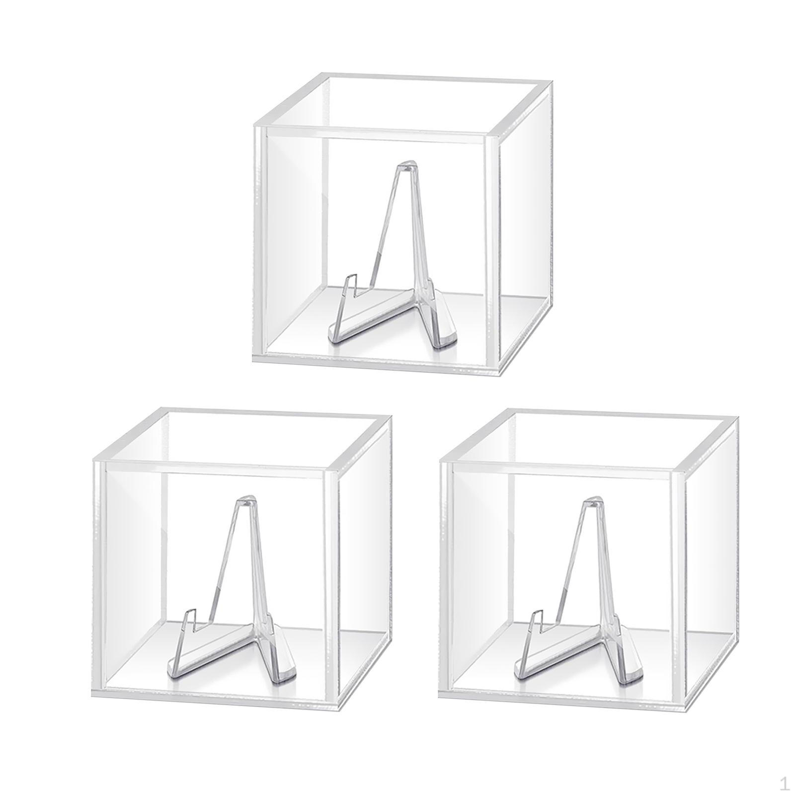 

3x Guitar Pick Display Box Case with Stand 1.97x1.97x1.97inch Mini Storage Rack