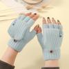 Touchscreen Knitted Wool Gloves Anti-Cold Half-Finger Bicycle Riding Gloves Thickened Fingerless Gloves Writing And Typing