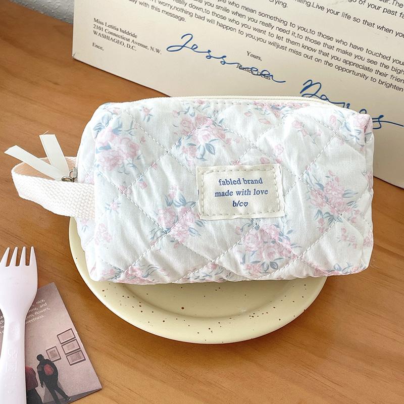 3 typy květinová dámská kosmetická taška přenosná dámská kosmetická peněženka cestovní úložné tašky velkokapacitní prošívaná bavlněná taška tote kabelky