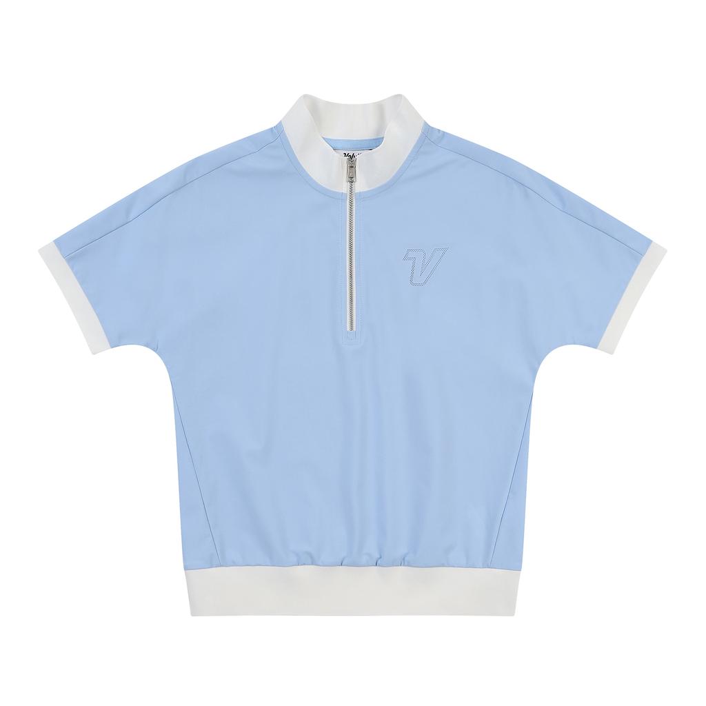 VOLVIK GOLFWEAR Women'S Golf Half-Zip High-Neck Batwing Short-Sleeve T-Shirt Vltsp308_Ll
