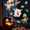 Cute Cartoon Pumpkin Ghost Decals Halloween Static Window Clings, Witch Monsters Decals, Waterproof Children Room Holiday Decoration Removable