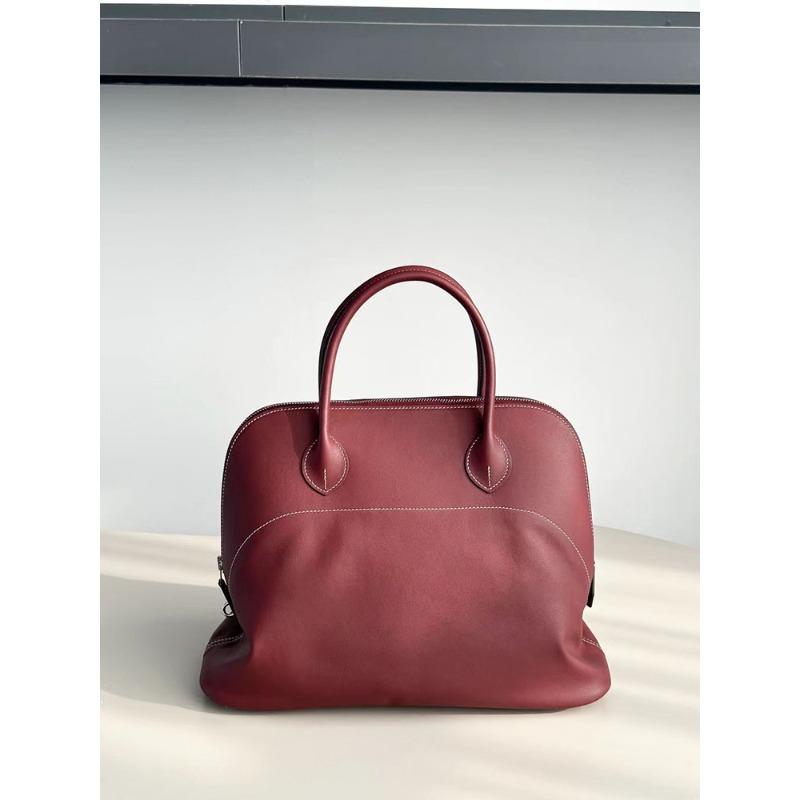 Steel Hardware Swift Head Layer Leather 35 Bowling Ball Large Capacity Handheld Fashion Shell Bag