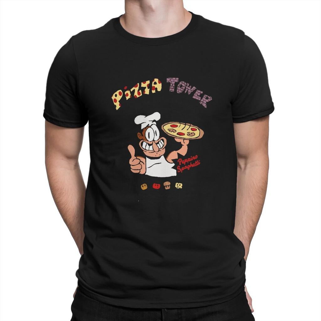 Pizza Tower Games Pizza Tower Peppino Classic T Shirt Harajuku Men's Tshirt Polyester Men Clot