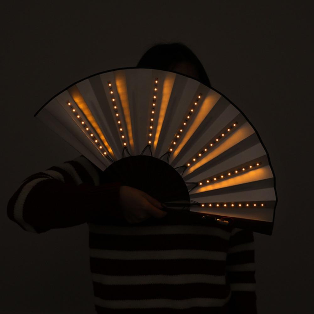 Creative Glow Folding LED Fan Portable Glow In The Dark Dancing Light Fan Festivals Colorful Glowing Hand Fan Party Performance