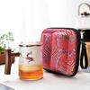 Fuxing Deer Ceramics Carry-on Pot of Three Cups Portable Travel Tea Set Glass Kuaike Cup