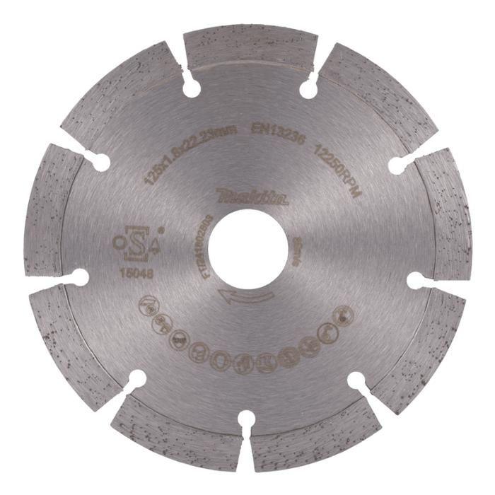 Makita D-80086 Disque à tronçonner diamanté Diamètre 125 mm Ø de perçage 22.23 mm Béton, Tuile, Brique silico-calcaire
