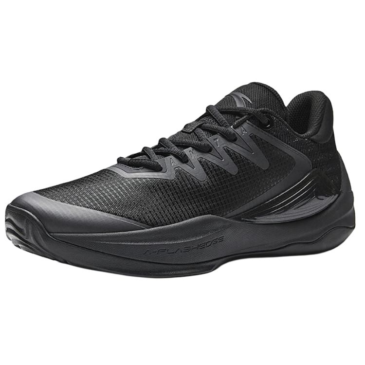 Anta Mountain 2.5 Cushioning, Wear Resistant Low top Basketball Shoes Men's Basic Black Sneakers 112521604-4