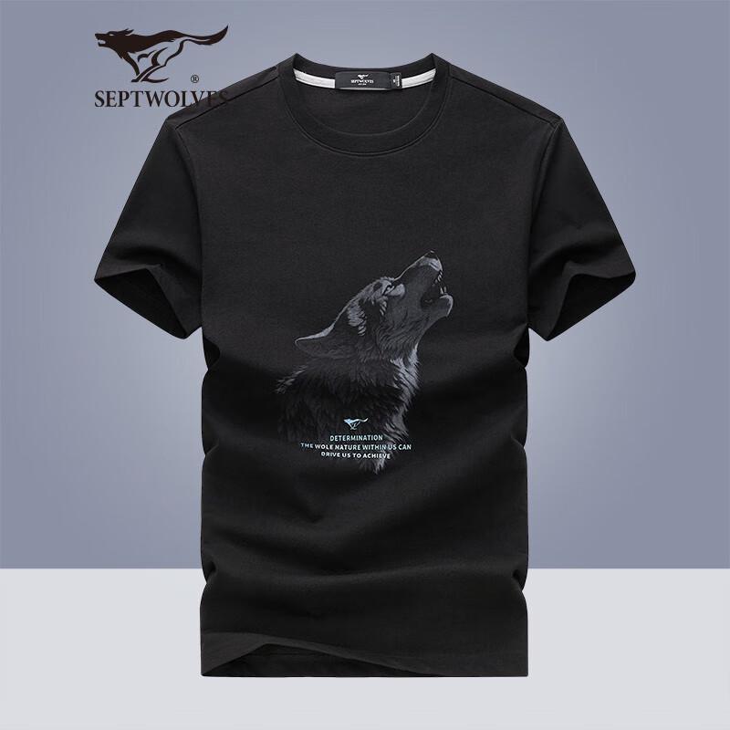Septwolves Men s Printed Short Sleeve Round Neck T-Shirt XL